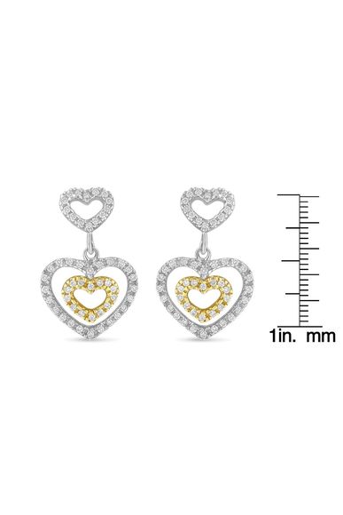 14K Two Toned 1/2 cttw Round Cut Diamond Earrings